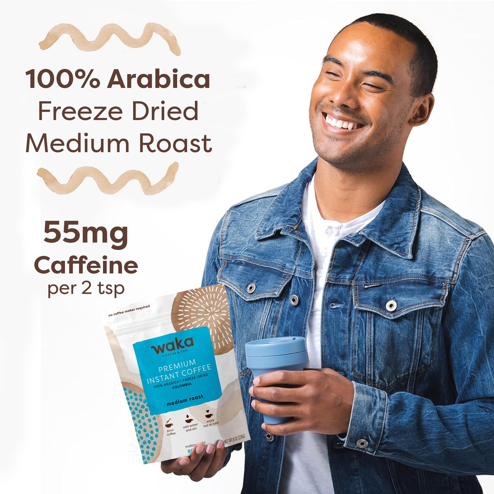 Amazon.com : Waka Premium Instant Coffee Pouch — 100% Colombian